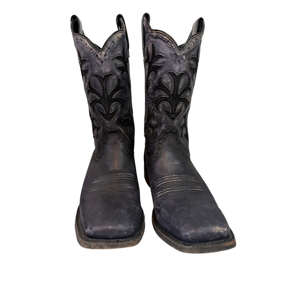 Ariat Men's Size 10.5 EE Black Leather Square Toe Western Cowboy Boots 10018699